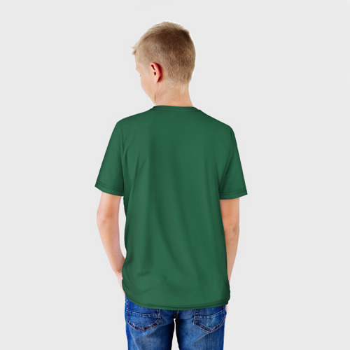 Детская футболка 3D с принтом Летящий голубь мира, вид сзади #2