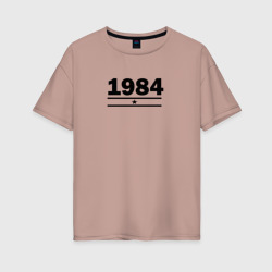 Женская футболка хлопок Oversize 1984 со звездой