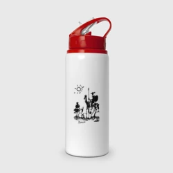 Бутылка для воды с трубочкой Дон Кихот и Санчо Панса Пикассо