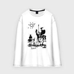 Женский лонгслив oversize хлопок Дон Кихот и Санчо Панса Пикассо