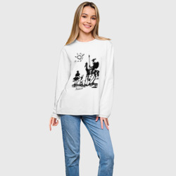 Женский лонгслив oversize хлопок Дон Кихот и Санчо Панса Пикассо - фото 2