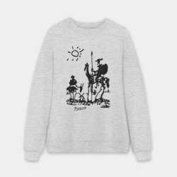 Мужской свитшот oversize без начеса хлопок Дон Кихот и Санчо Панса Пикассо