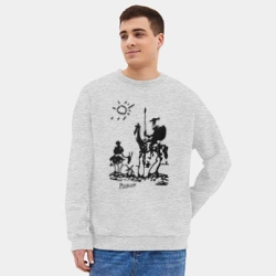 Мужской свитшот oversize без начеса хлопок Дон Кихот и Санчо Панса Пикассо - фото 2