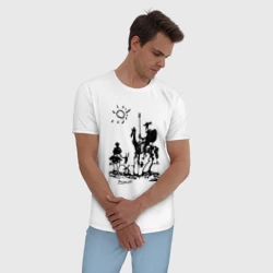 Мужская пижама с белой футболкой хлопок Дон Кихот и Санчо Панса Пикассо - фото 2