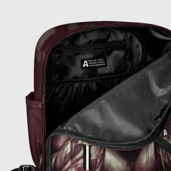 Рюкзак с принтом Мулат бодибилдер для женщины, вид на модели спереди №5. Цвет основы: белый