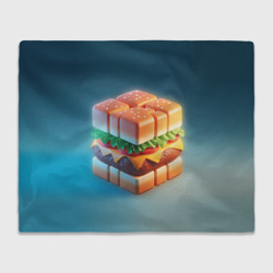 Плед 3D  Абстрактный гамбургер в форме куба
