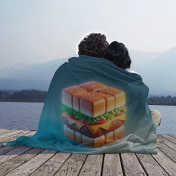 Плед 3D  Абстрактный гамбургер в форме куба - фото 2