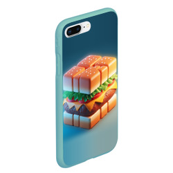 Чехол для iPhone 7Plus/8 Plus матовый  Абстрактный гамбургер в форме куба - фото 2