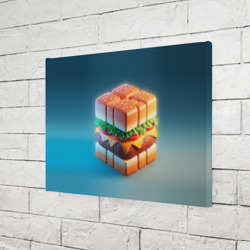 Холст прямоугольный  Абстрактный гамбургер в форме куба - фото 2