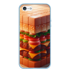 Чехол для iPhone 5/5S матовый Гамбургер в кубе