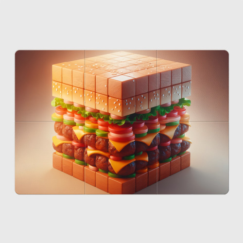 Магнитный плакат 3Х2 Гамбургер в кубе
