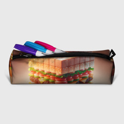Пенал школьный 3D Гамбургер в кубе - фото 2