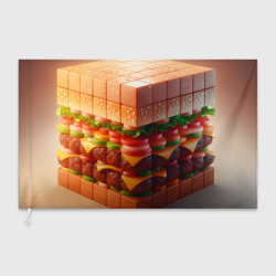 Флаг 3D Гамбургер в кубе