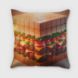 Подушка 3D Гамбургер в кубе