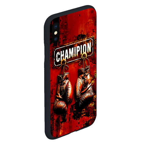 Чехол для iPhone XS Max матовый Champion boxing, цвет черный - фото 3