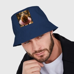 Мужская панама хлопок Мем капибара балерина в розовой юбке - фото 2