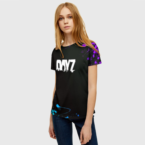 Женская футболка 3D Dayz неоновые краски, цвет 3D печать - фото 3