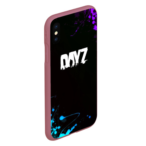 Чехол для iPhone XS Max матовый Dayz неоновые краски, цвет малиновый - фото 3