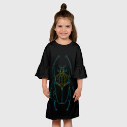 Детское платье 3D Жук голиаф неон чёрный - фото 2