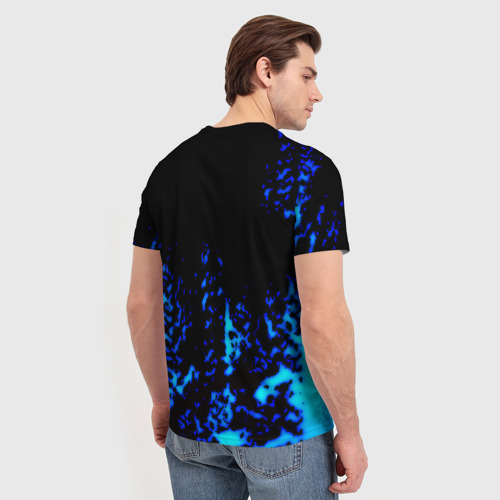 Мужская футболка 3D с принтом Герб краски текстура, вид сзади #2