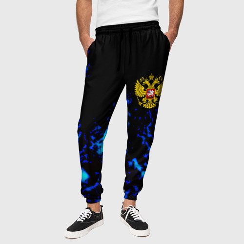 Мужские брюки 3D с принтом Герб краски текстура, вид сбоку #3