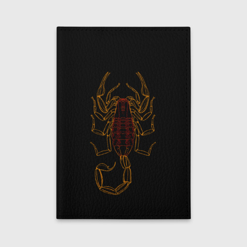 Обложка для автодокументов Скорпион неон чёрный, цвет красный