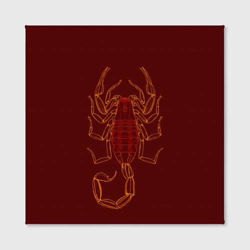 Холст квадратный Скорпион неон бордовый, цвет 3D печать - фото 2