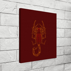 Холст квадратный Скорпион неон бордовый - фото 2