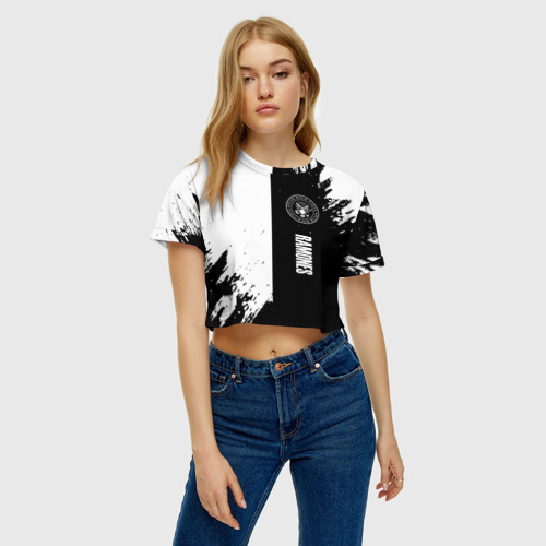 Женская футболка Crop-top 3D Ramones краски абстракция, цвет 3D печать - фото 4