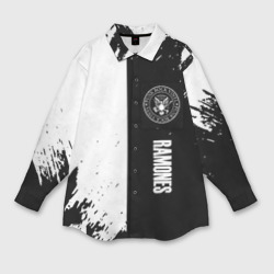 Женская рубашка oversize 3D Ramones краски абстракция