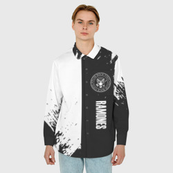 Мужская рубашка oversize 3D Ramones краски абстракция - фото 2