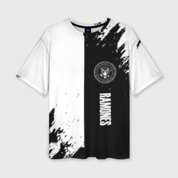 Женская футболка oversize 3D Ramones краски абстракция