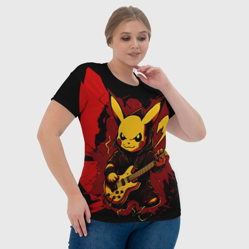 Женская футболка 3D с принтом Устрашаюший покемон с гитарой, фото #4