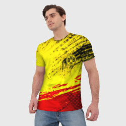 Мужская футболка 3D Borussia color краски спорт - фото 2