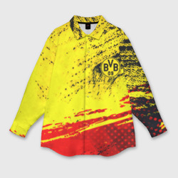 Мужская рубашка oversize 3D Borussia color краски спорт