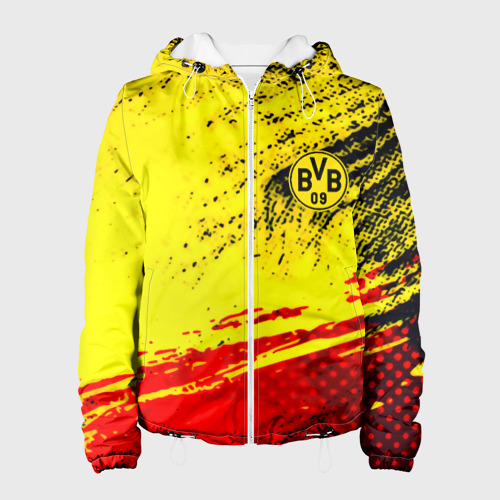 Женская куртка 3D Borussia color краски спорт, цвет белый