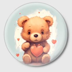 Значок Медвежонок с сердечком 14 февраля