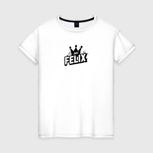 Женская футболка из хлопка с принтом Felix k-stars, вид спереди №1