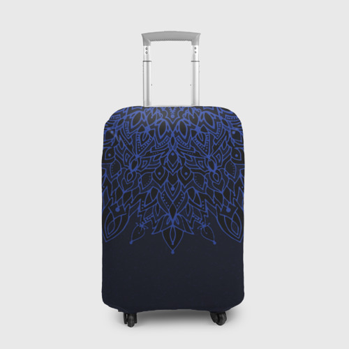 Чехол для чемодана 3D Тёмно-синий узорами мандала, цвет 3D печать