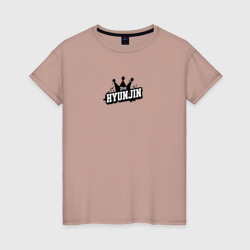 Hyunjin k-stars – Женская футболка хлопок с принтом купить со скидкой в -20%
