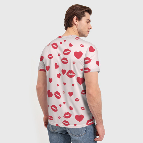 Мужская футболка 3D Поцелуйчики паттерн, цвет 3D печать - фото 4