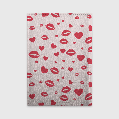 Обложка для автодокументов Поцелуйчики паттерн, цвет ярко-розовый - фото 2