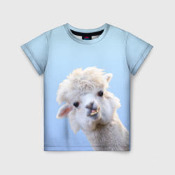 Голова белой ламы – Детская футболка 3D с принтом купить со скидкой в -33%