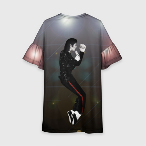 Детское платье 3D с принтом Michael Jackson в прыжке, вид сзади #1