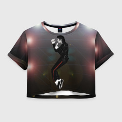 Женская футболка Crop-top 3D Michael Jackson в прыжке