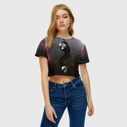 Женская футболка Crop-top 3D Michael Jackson в прыжке - фото 2