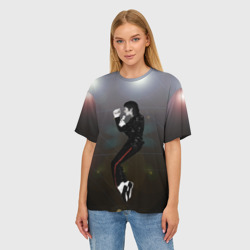 Женская футболка oversize 3D Michael Jackson в прыжке - фото 2