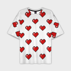 Мужская футболка oversize 3D Pixel сердечки