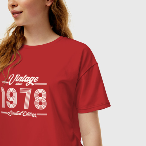 Женская футболка хлопок Oversize Лимитированный выпуск 1978, цвет красный - фото 3