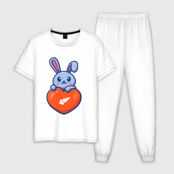 Мужская пижама хлопок Кролик и сердечко